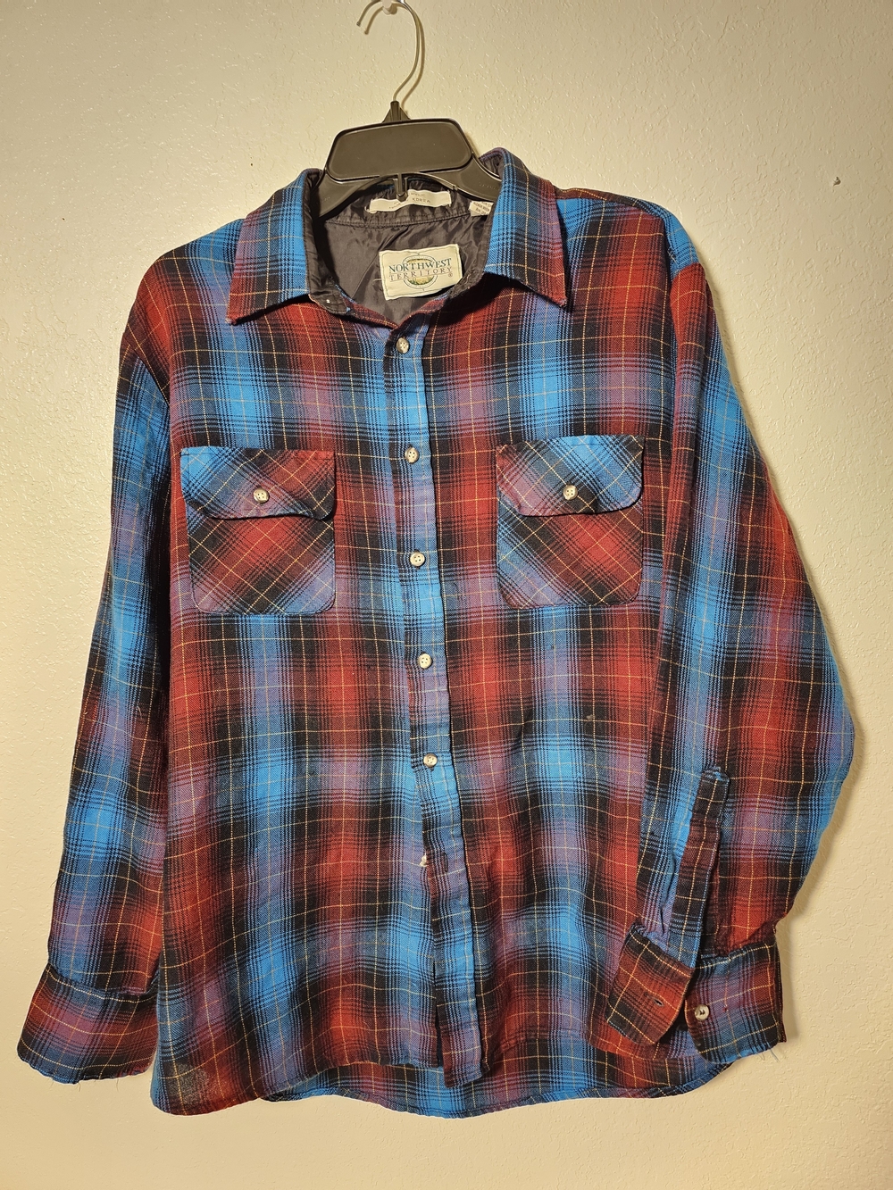 Northwest Territory Men’s Red and Blue Plaid Button-Down Shirt